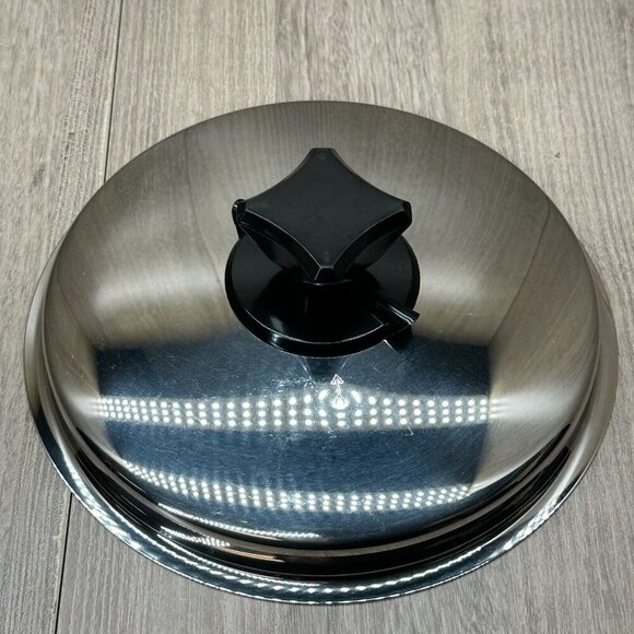 Stainless Steel Replacement Lid w/ Black Lid Knob Handle Easy Clean Round Silver - Picture 1 of 8